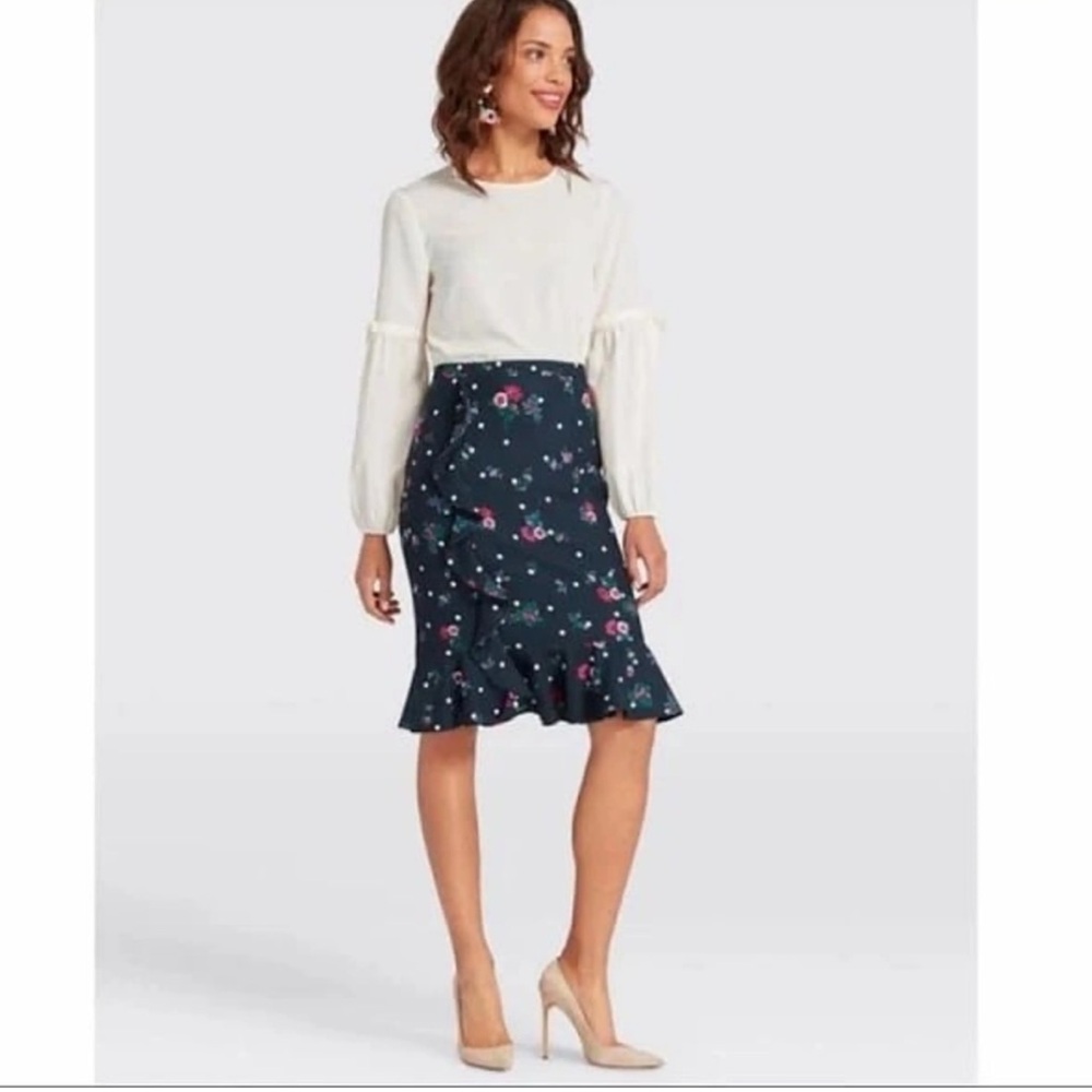 Draper James Floral Ruffle Skirt 0